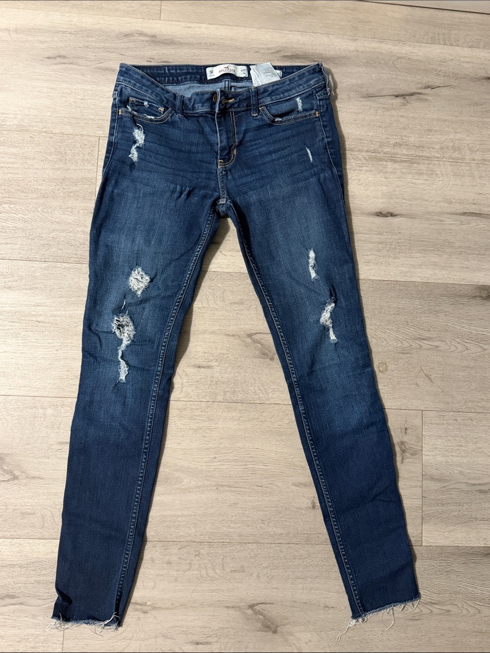 Hollister Dark Blue Distressed Skinny Jeans
